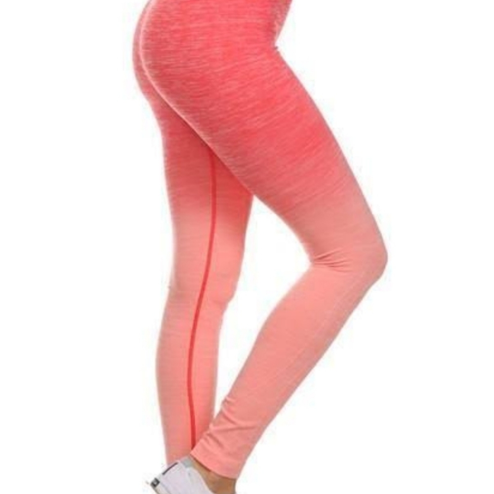 Itzon Ombre Orange Leggings Size Large